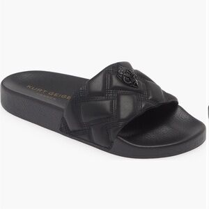 Kurt Geiger Meena Black Eagle Slide Sandals Size 10